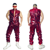 Red Mirror Overall Performance Costume Set